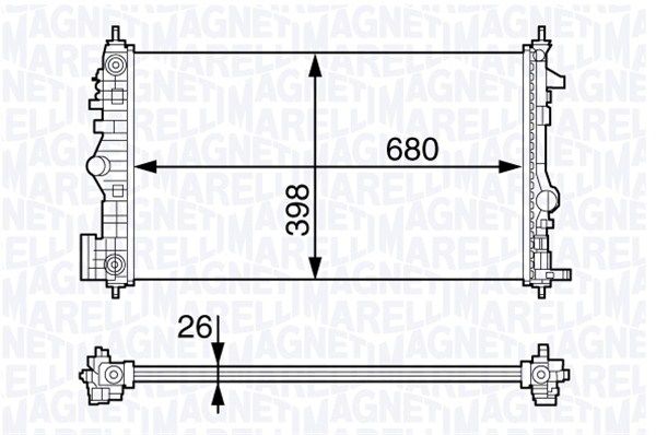 MAGNETI MARELLI Радиатор, охлаждение двигателя 350213141400